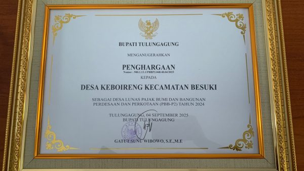 DESA KEBOIRENG SEBAGAI DESA LUNAS PAJAK BUMI DAN BANGUNAN PERDESAAN DAN PERKOTAAN TH 2024