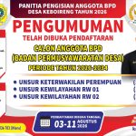 TELAH DIBUKA PENDAFTARAN CALON ANGGOTA BPD DS KEBOIRENG